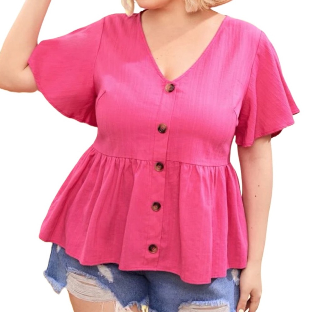 Button Front Blouse 100% cotton